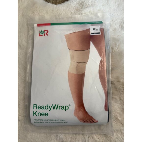 New L&R ReadyWrap Knee Adjustable Compression Wrap In Black Sz XL - Picture 2 of 5